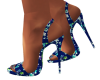 Blue Green Flower Heels