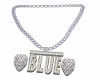 Custom Blue hearts chain