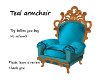 Teal armchair w/poses