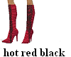 red black kneeboots