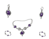 5Pc Purple Jewelry Set