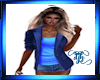 Blue Leather Jacket/Top