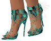 *Ney* Teal Silk Shoes