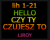 HELLO CZY TY CZUJESZ TO