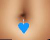 Blu Heart Navel Piercing