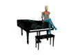 Animated Teal Kiss Piano