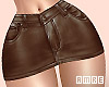 Leather Skirt | Brown