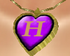 "H"_Necklace Gold Purple