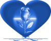 BLUE HEART WITH A ROSE I