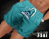 K/Turquoise Shark Shorts