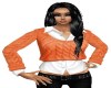 WHITE SHIRT/ ORANGE KNIT