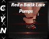 Red n Black Lace Pumps