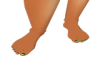 flat feet w/green nails