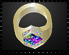 Mens Gold Rainbow Ring