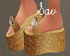 Gold Teddy Bear Mules