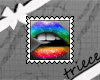 {T}rainbow lips stamp