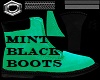 Mint & Black Suede Boots