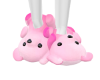 lady pink bear slippers