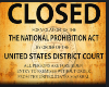 Prohibition Act sign