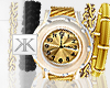 Gold watch + bracelets R