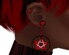 Red  pentagram earring