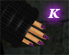[K] Purple Glitter Nails