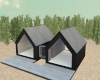Twin camping cabins