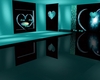 teal and black room