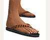 Orange Black Flip Flops