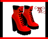Red Black Biker Boots