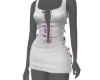 Pin Dress White Magenta