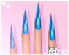 Neon Blue Stiletto Nails