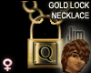 Gold Lock Necklace Q (F)
