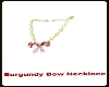 Burgundy Bow Necklace