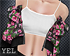 [Yel] Floral jacket+top