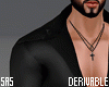 Muscle Black Open Shirt