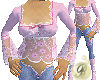 Denim & Pink Lacy Outfit