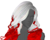 white/red ombre curly