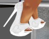 Satin White Heels