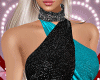 Sparkly Black Gown/Teal