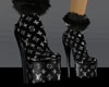 LV Embossed Blk Boots