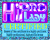 Hi Pro Lady Certificate