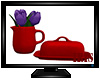 Ceramic Butter Set Red