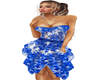 Blue Silk Lace Dress
