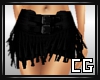 (CG) Fringe Skirt Black