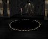 CRF*Blk & Gold Round Rug