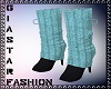 Knit Teal Boots