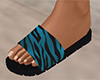 Teal Tiger Stripe Sandals (F)