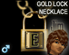 Gold Lock Necklace E (M)