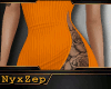 ! ORANGE RIBBED DRESS